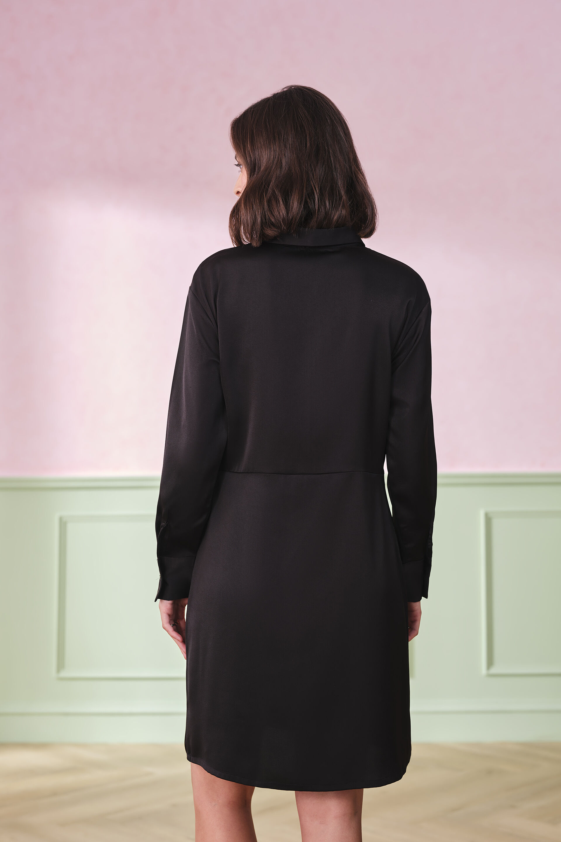 Raven Row Tie-Up Dress, Black, image 6